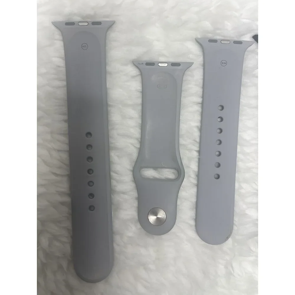 Genuine Soft‎ White Apple Watch Sport Band w/ Silver Pin- 42MM - Authentic OEM